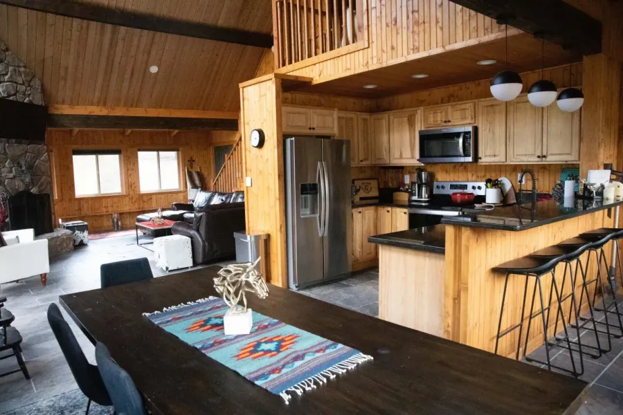 Open concept kitchen & den, room for everyone. 