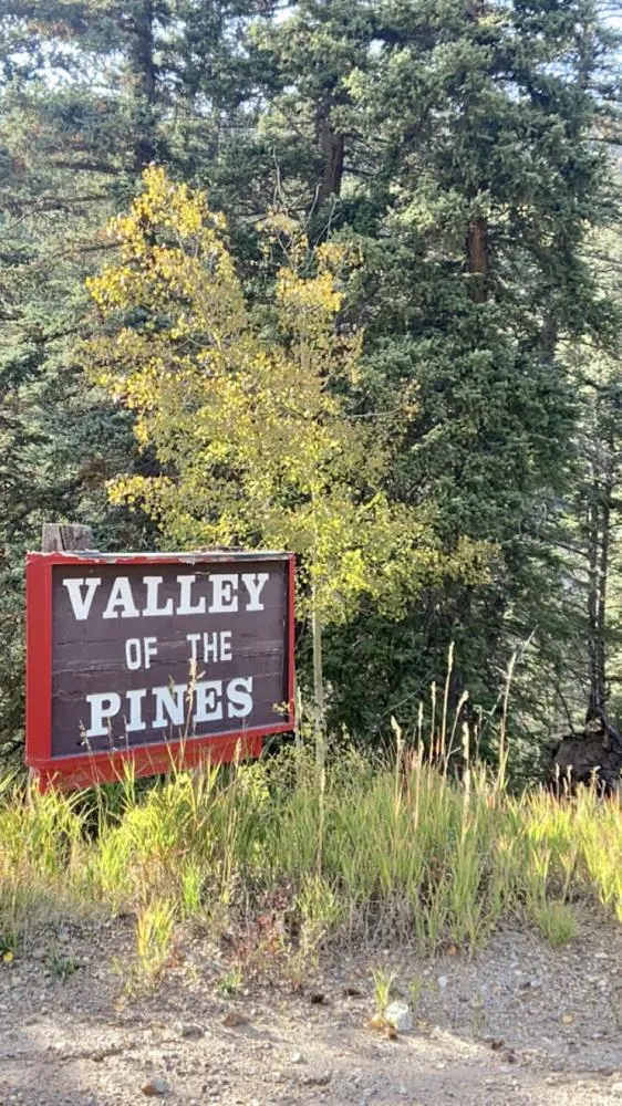 Sign at highway turnoff, coming into the area. 